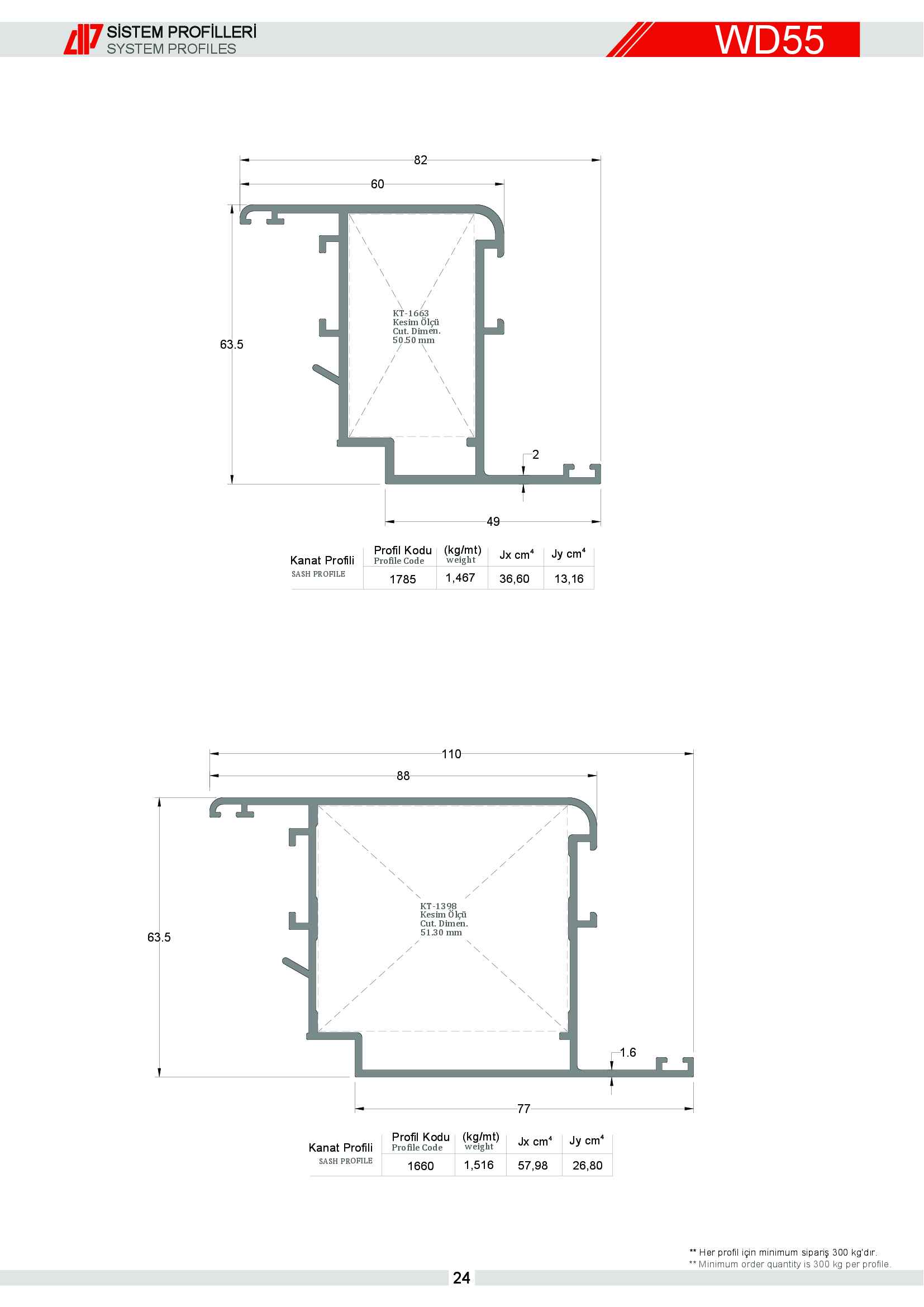 S 55 Yalıtımsız Alüminyum 20